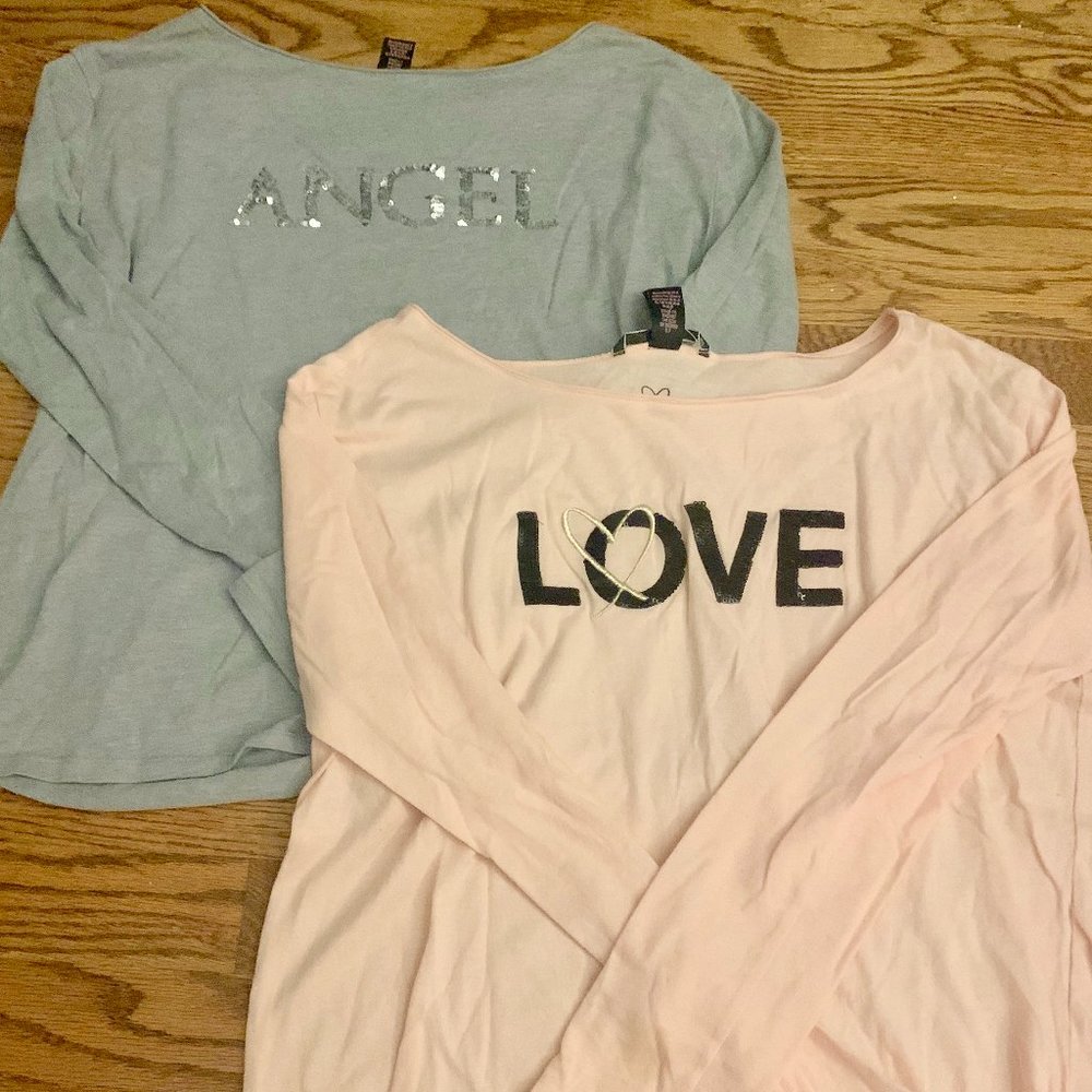 Two Victoria's Secret Long Sleeve T-shirts